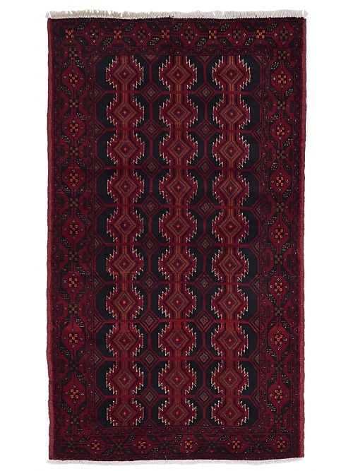 Afghan Teimani 3'7" x 6'2" Hand-knotted Wool Rug 