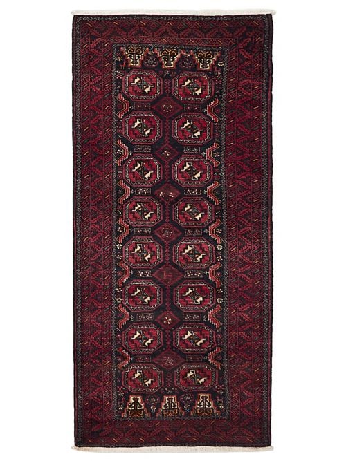Afghan Teimani 3'3" x 7'2" Hand-knotted Wool Rug 