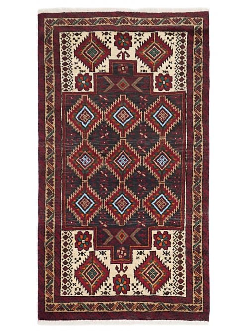 Afghan Baluch 3'2" x 6'0" Hand-knotted Wool Rug 