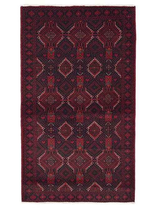 Afghan Teimani 3'5" x 6'1" Hand-knotted Wool Rug 