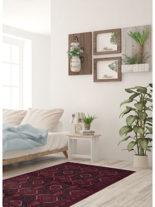 Afghan Teimani 3'5" x 6'1" Hand-knotted Wool Rug 