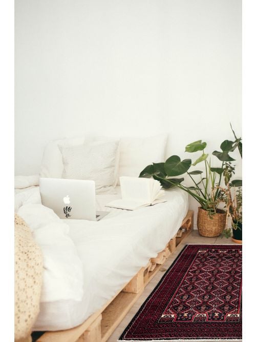 Afghan Teimani 3'1" x 5'4" Hand-knotted Wool Rug 