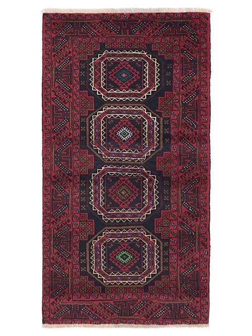 Afghan Teimani 3'1" x 5'11" Hand-knotted Wool Rug 