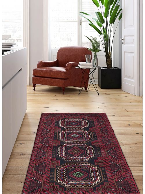 Afghan Teimani 3'1" x 5'11" Hand-knotted Wool Rug 