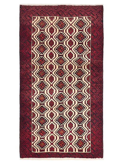 Afghan Teimani Hand-knotted Wool Rug, 99 x 180 cm