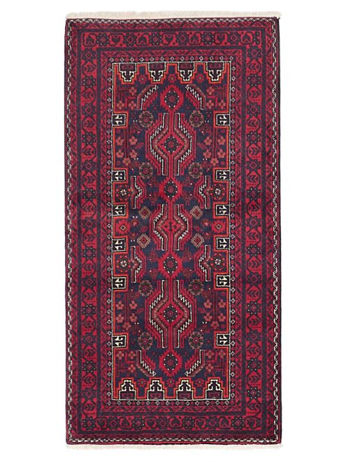 Afghan Teimani Hand-knotted Wool Rug, 94 x 188 cm