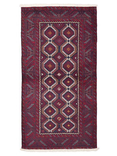 Afghan Teimani Hand-knotted Wool Rug, 94 x 180 cm