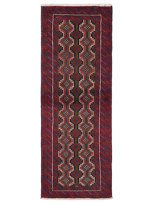 Afghan Teimani Hand-knotted Wool Runner Rug, 69 x 201 cm