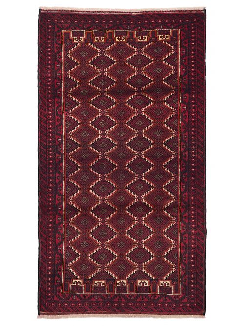 Afghan Teimani Hand-knotted Wool Rug, 127 x 231 cm