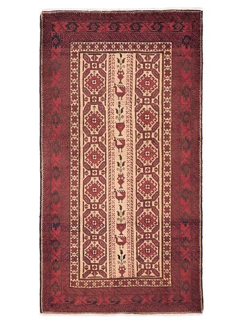 Afghan Teimani Hand-knotted Wool Rug, 94 x 175 cm
