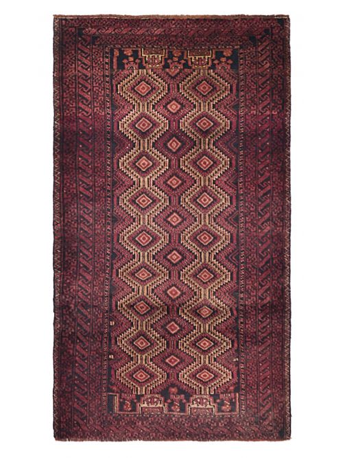 Afghan Teimani Hand-knotted Wool Rug, 104 x 196 cm