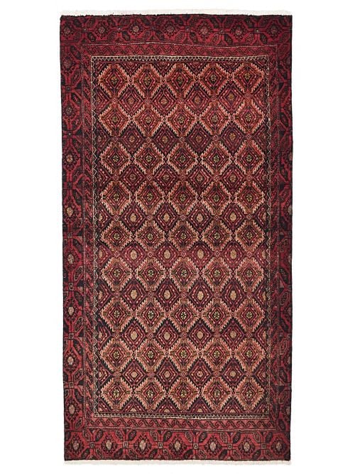 Afghan Teimani 3'8" x 7'2" Hand-knotted Wool Rug 