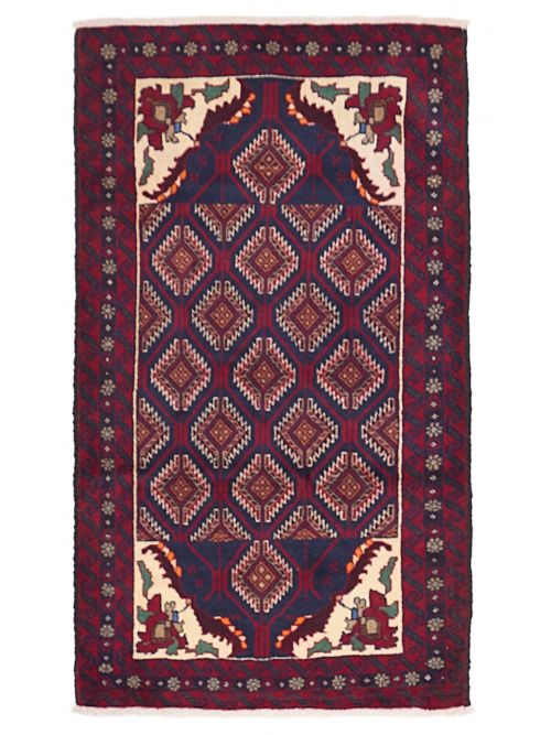 Afghan Teimani Hand-knotted Wool Rug, 107 x 183 cm