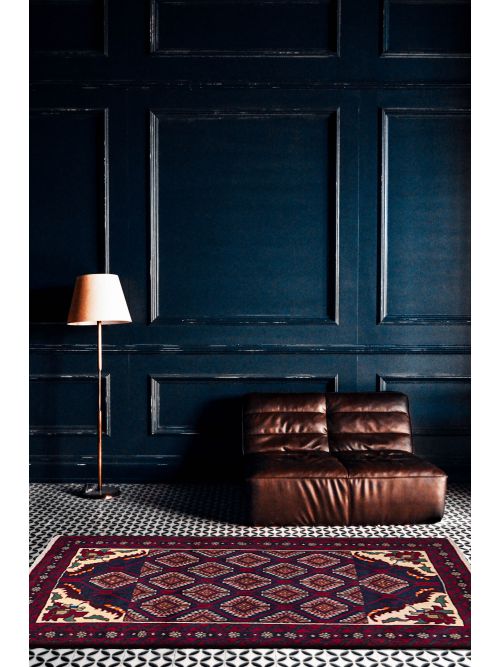 Afghan Teimani Hand-knotted Wool Rug, 107 x 183 cm