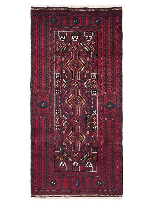Afghan Teimani Hand-knotted Wool Rug, 89 x 185 cm
