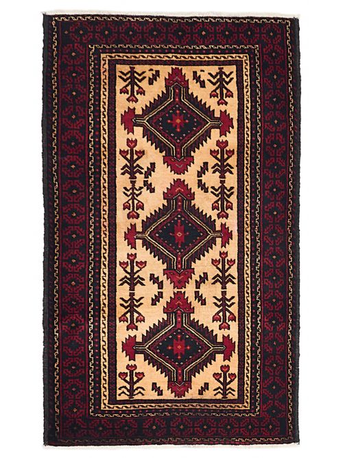 Afghan Teimani Hand-knotted Wool Rug, 109 x 180 cm