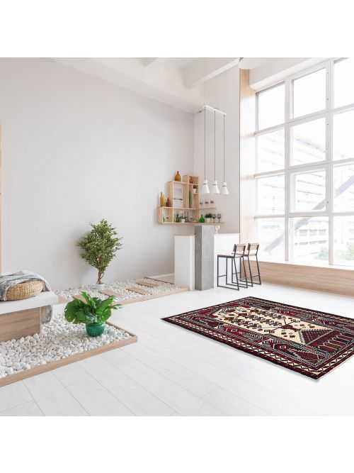 Afghan Teimani Hand-knotted Wool Rug, 107 x 183 cm