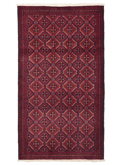 Afghan Teimani Hand-knotted Wool Rug, 107 x 193 cm