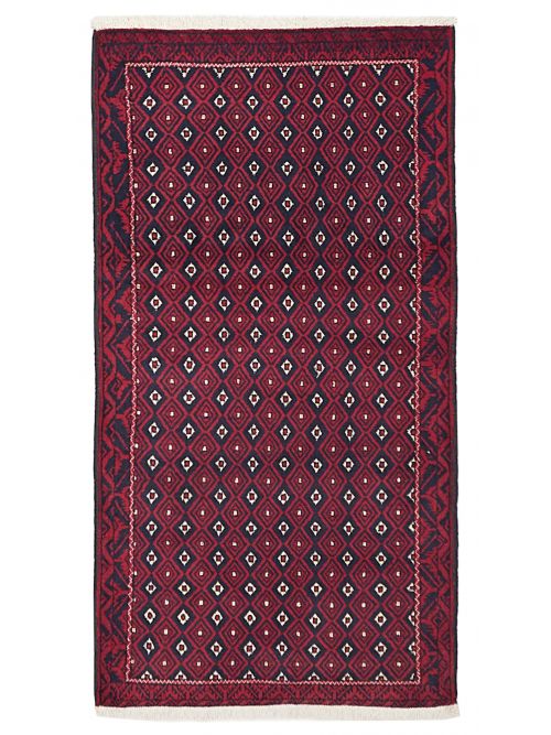 Afghan Teimani Hand-knotted Wool Rug, 99 x 193 cm
