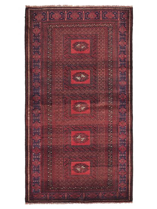 Afghan Teimani Hand-knotted Wool Rug, 112 x 208 cm