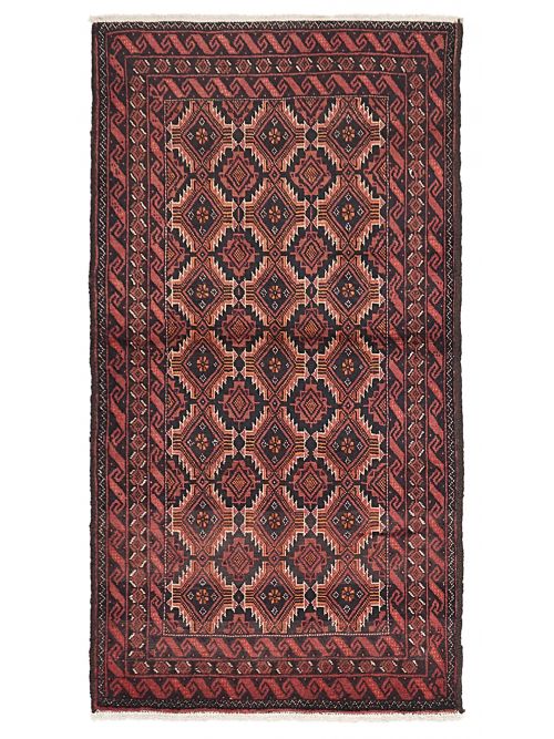 Afghan Teimani Hand-knotted Wool Rug, 97 x 183 cm