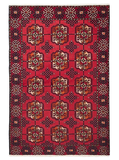 Afghan Teimani Hand-knotted Wool Rug, 127 x 193 cm