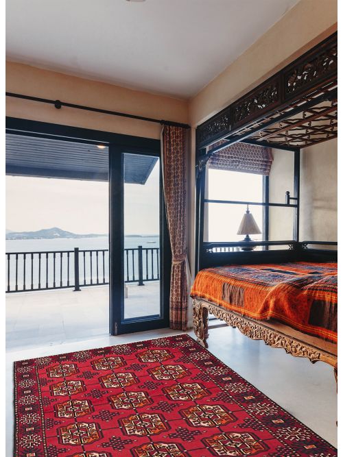 Afghan Teimani Hand-knotted Wool Rug, 127 x 193 cm