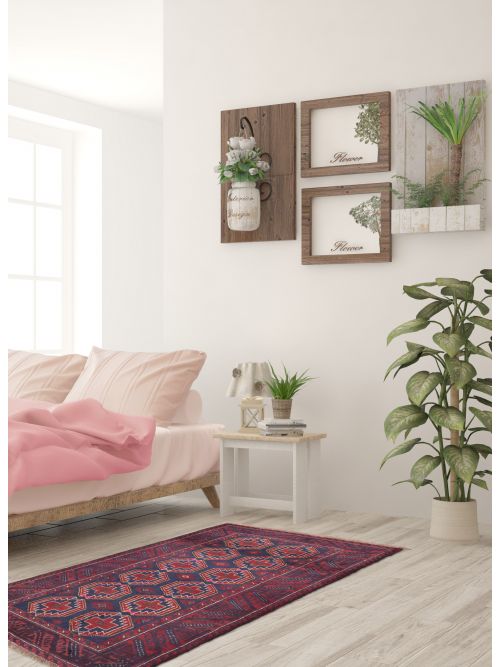 Afghan Baluch 3'2" x 5'6" Hand-knotted Wool Rug 