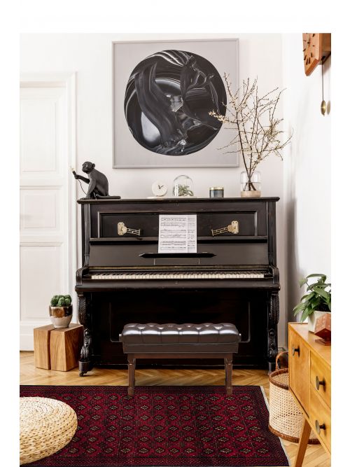 Afghan Teimani Hand-knotted Wool Rug, 119 x 221 cm