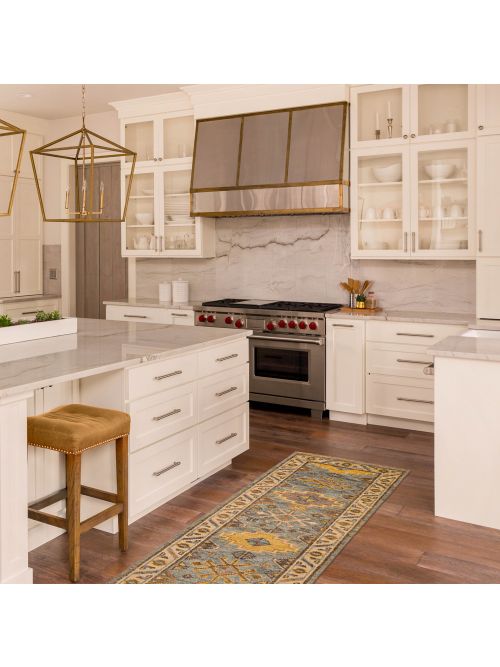 Indian Jules Serapi Hand-knotted Wool Runner Rug, 81 x 302 cm