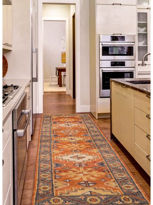 Indian Jules Serapi Hand-knotted Wool Runner Rug, 81 x 315 cm