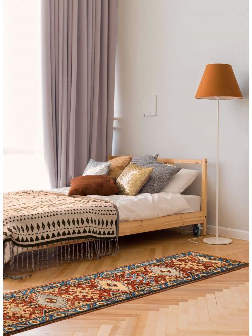 Indian Jules Serapi Hand-knotted Wool Runner Rug, 79 x 300 cm