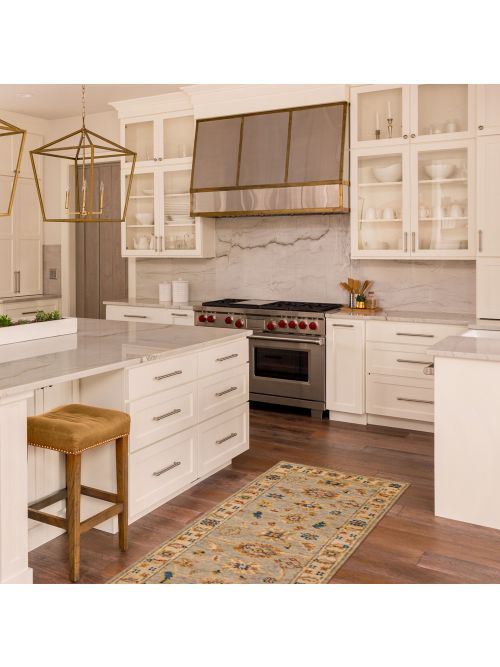 Indian Jules Serapi Hand-knotted Wool Runner Rug, 76 x 244 cm