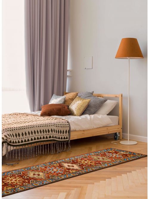 Indian Jules Serapi Hand-knotted Wool Runner Rug, 79 x 300 cm