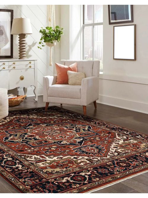 Indian Serapi Heritage 8'0" x 10'1" Hand-knotted Wool Rug 