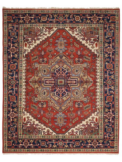 Indian Serapi Heritage 8'1" x 9'10" Hand-knotted Wool Rug 