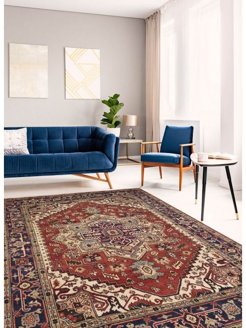 Indian Serapi Heritage 8'0" x 10'0" Hand-knotted Wool Rug 