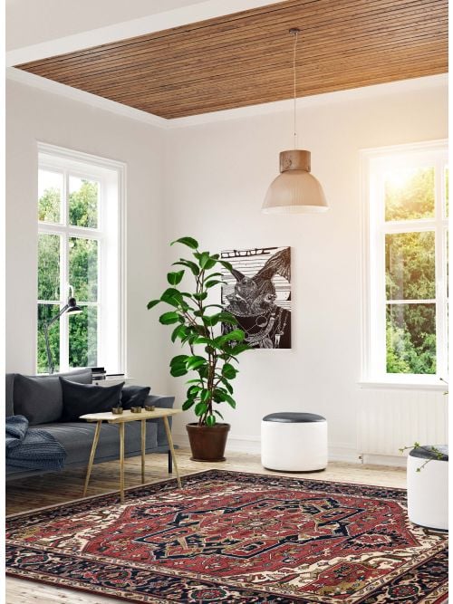 Indian Serapi Heritage 9'11" x 13'8" Hand-knotted Wool Rug 