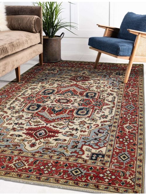 Indian Serapi Heritage 8'10" x 11'10" Hand-knotted Wool Rug 