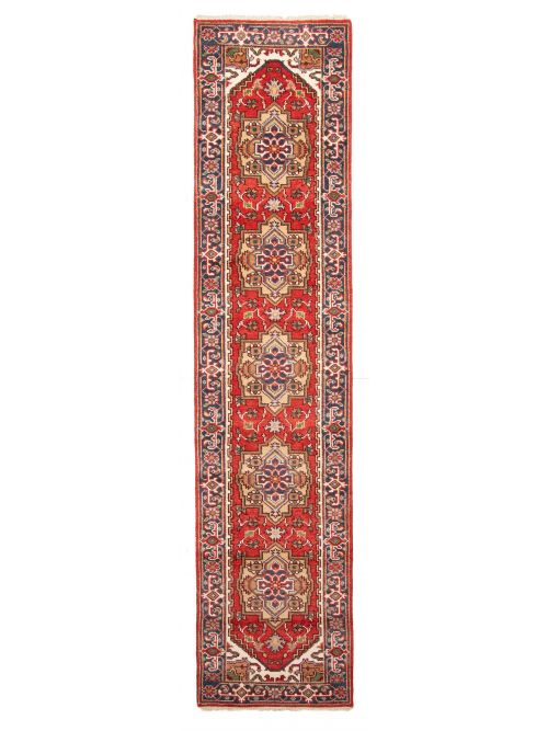 Indian Serapi Heritage Hand-knotted Wool Runner Rug, 76 x 361 cm