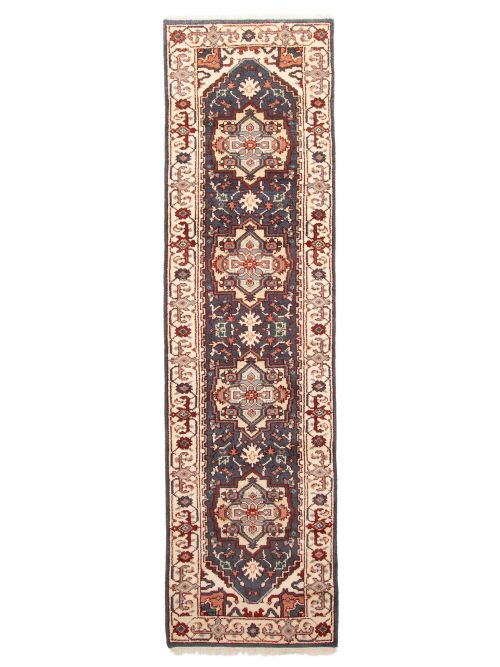 Indian Serapi Heritage Hand-knotted Wool Runner Rug, 76 x 297 cm