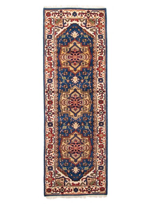 Indian Serapi Heritage Hand-knotted Wool Runner Rug, 76 x 244 cm