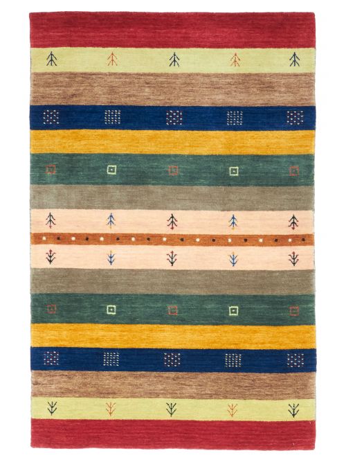 Indo Gabbeh 3'9" x 5'9" Hand Loomed Wool Rug 