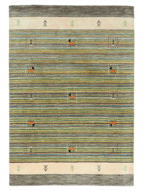 Indo Gabbeh 4'0" x 5'9" Hand Loomed Wool Rug 