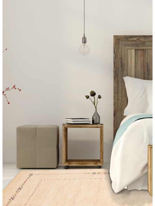 Indo Gabbeh 4'1" x 5'8" Hand Loomed Wool Rug 