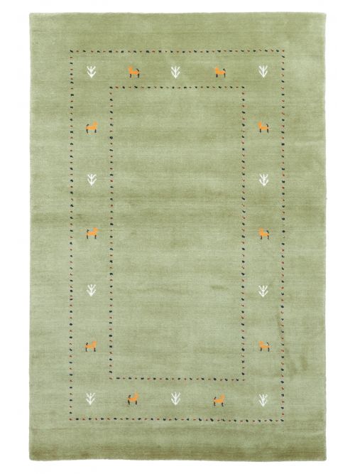Indo Gabbeh 3'9" x 5'8" Hand Loomed Wool Rug 