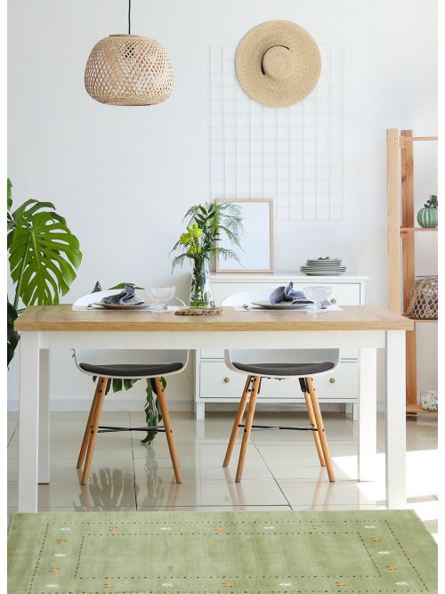 Indo Gabbeh 3'9" x 5'8" Hand Loomed Wool Rug 