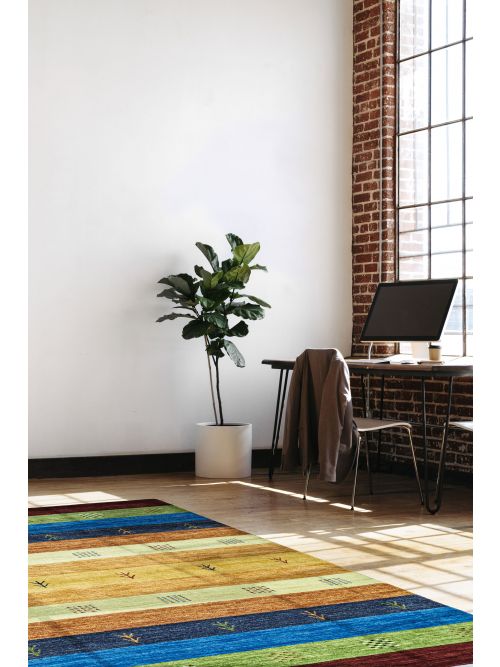 Indo Gabbeh 3'11" x 5'8" Hand Loomed Wool Rug 
