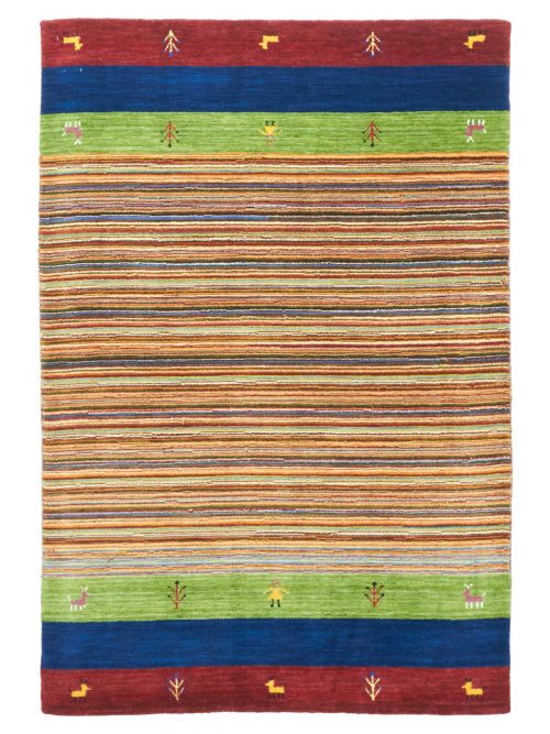 Indo Gabbeh 4'0" x 5'11" Hand Loomed Wool Rug 