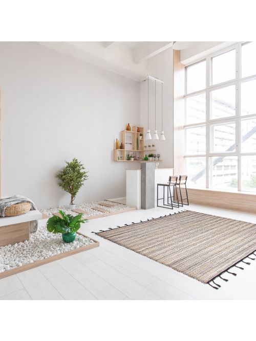 Indian Sienna 5'10" x 7'2" Braided Weave Wool Kilim 